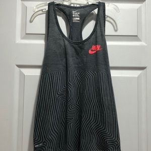 Nike dri fit grey patterned racer back tank